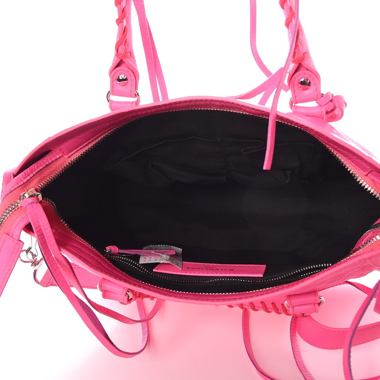 Agneau Classic Silver Hardware S City Rose Fluo