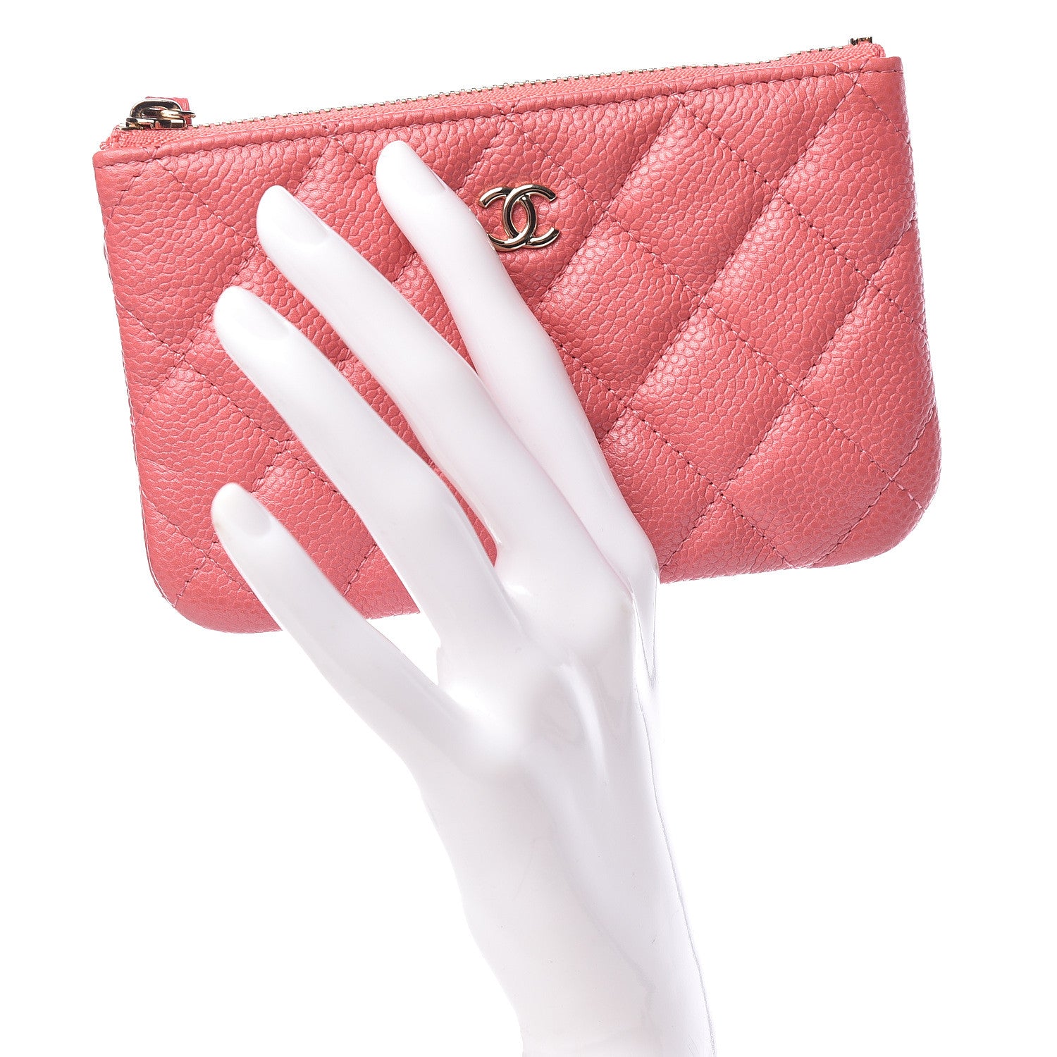 Chanel Iridescent Caviar Quilted Small Cosmetic Case Pink 2 of 8