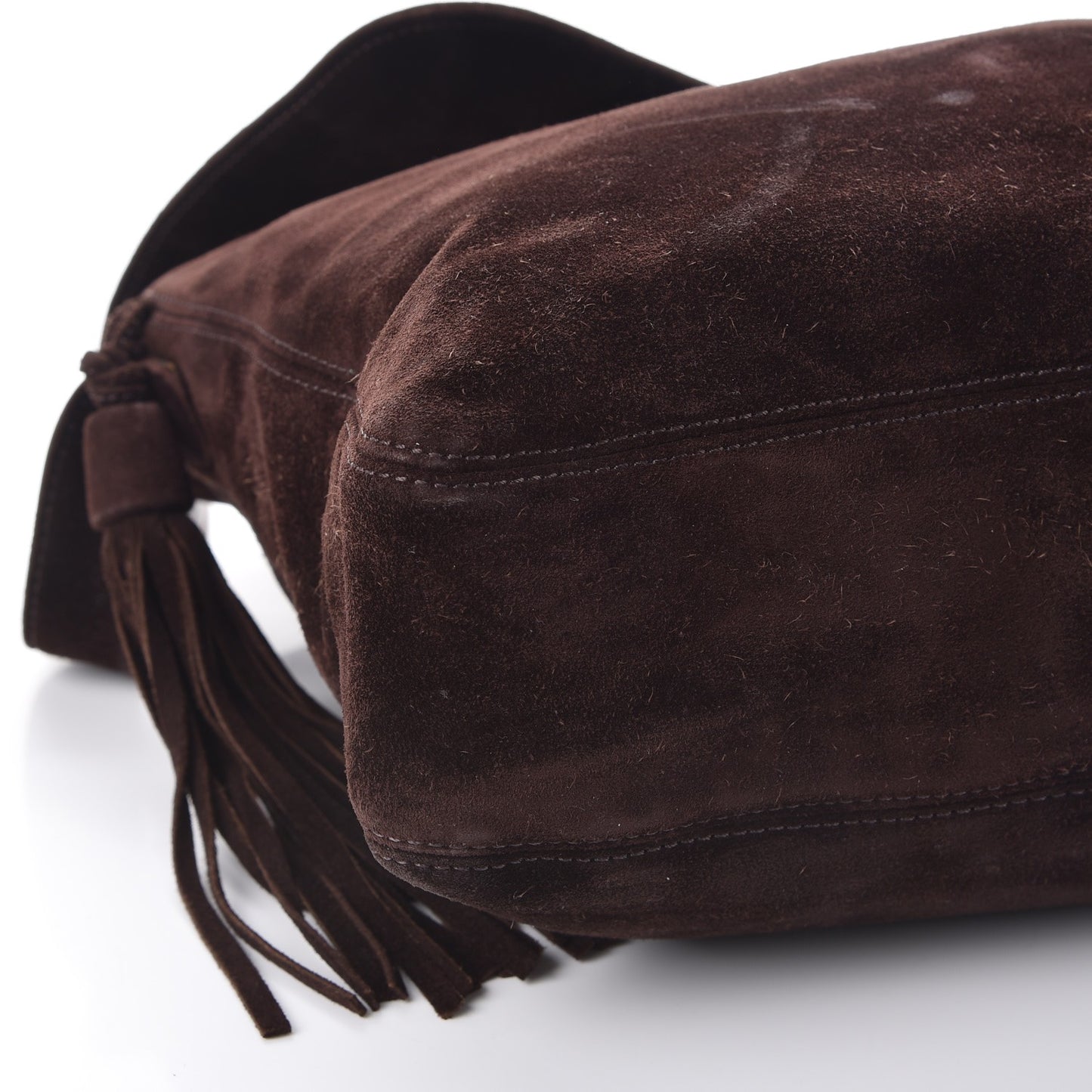 Suede Tassel CC Shoulder Bag Brown