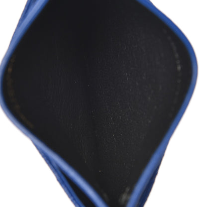 Saint Laurent Grain De Poudre Matelasse Chevron Credit Monogram Card Case Blue Majorelle 7 of 8