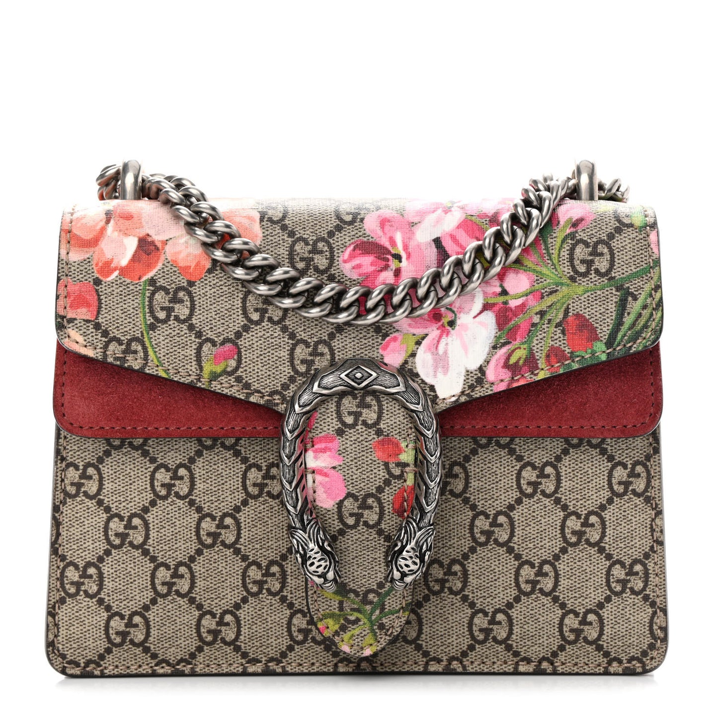 GG Supreme Monogram Blooms Mini Dionysus Shoulder Bag Beige Multicolor Dry Rose