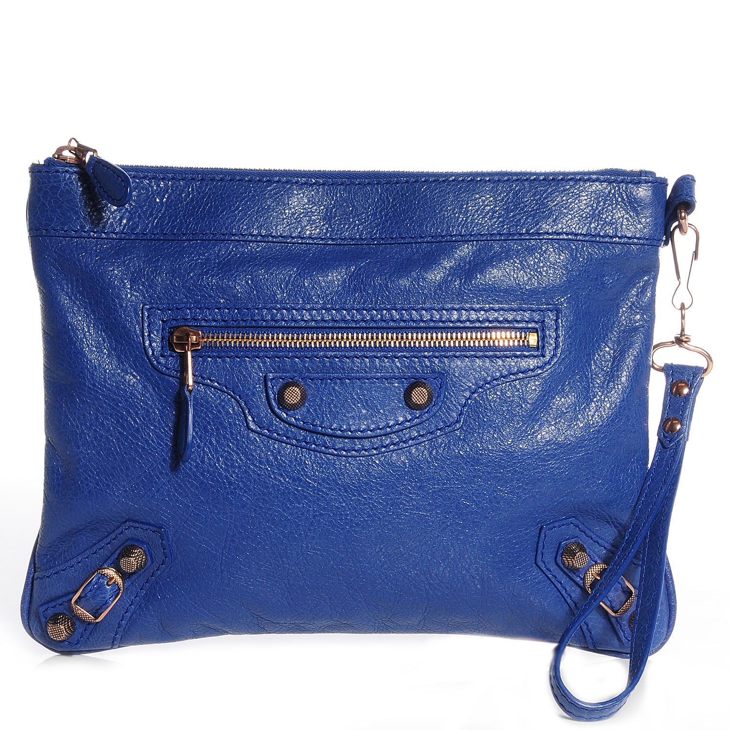 Balenciaga Agneau Giant 12 Rose Gold Hardware Flat Handle Clutch Bleuette 1 of 10