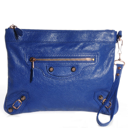 Balenciaga Agneau Giant 12 Rose Gold Hardware Flat Handle Clutch Bleuette 1 of 10