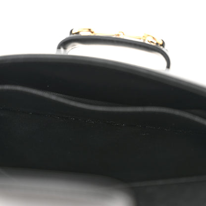 Gucci Sakai Be Green Calfskin Shearling Mini Horsebit 1955 Shoulder Bag Black 6 of 11