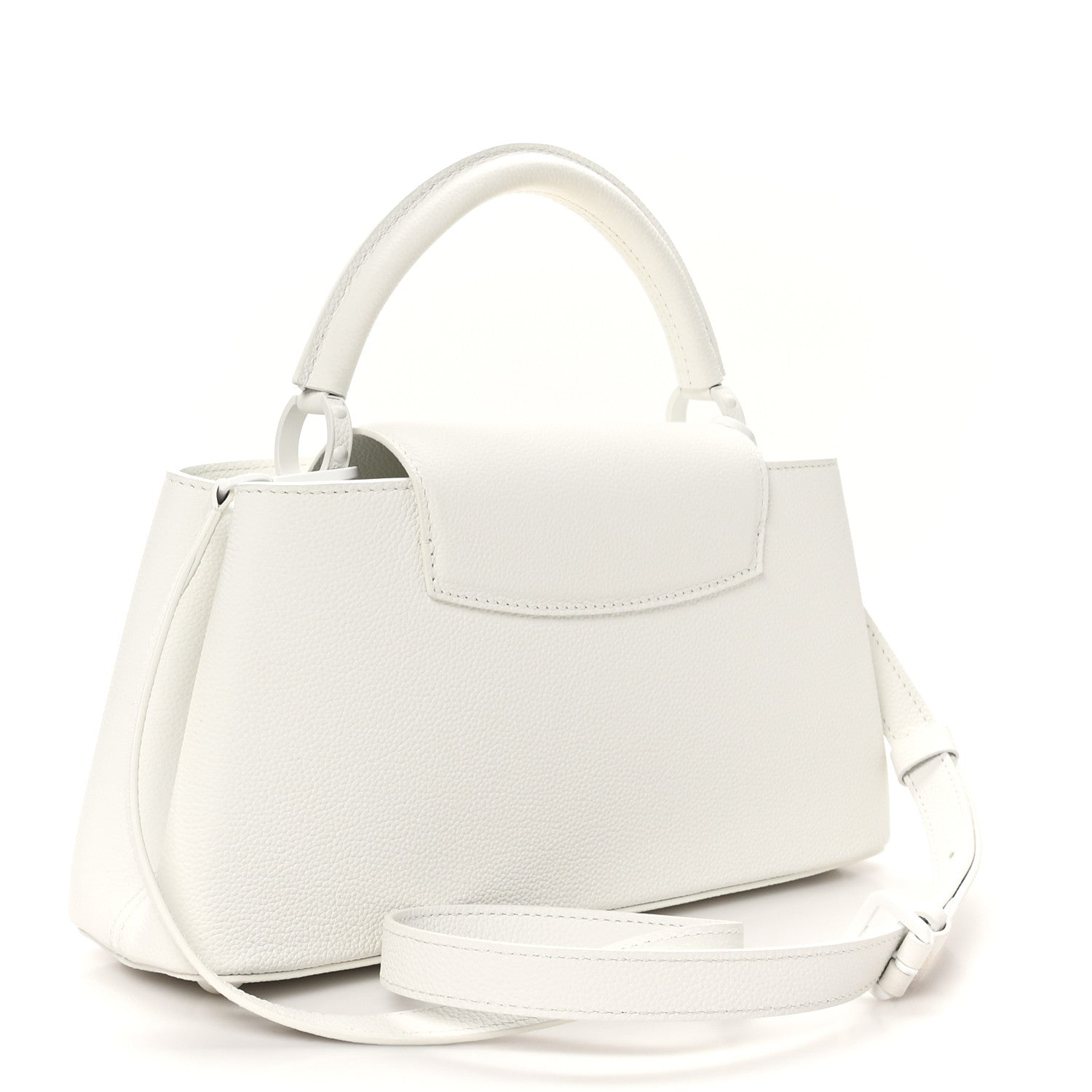Louis Vuitton Taurillon Capucines East West MM Optic White 3 of 10