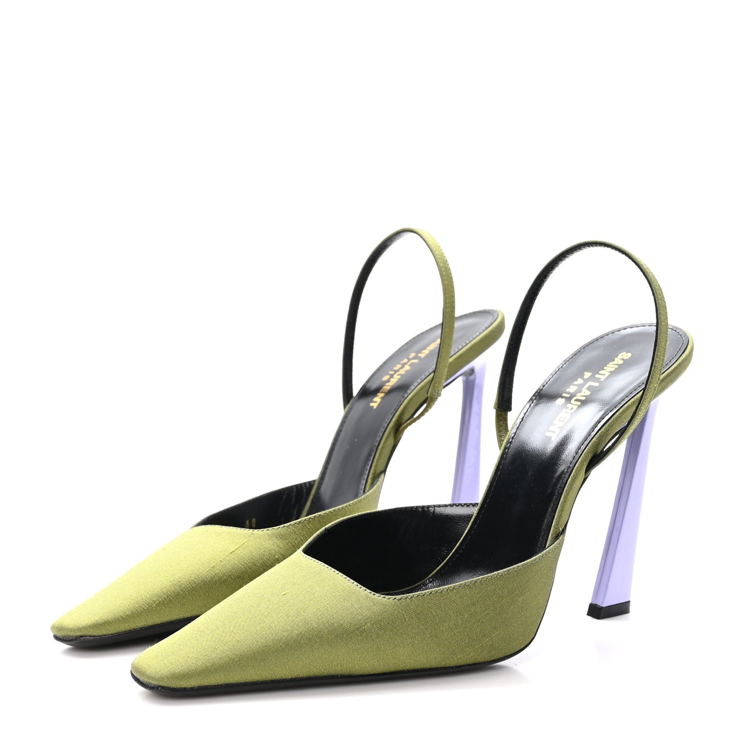 Crepe De Chine Blade 105 Slingback Pumps 40 Lime