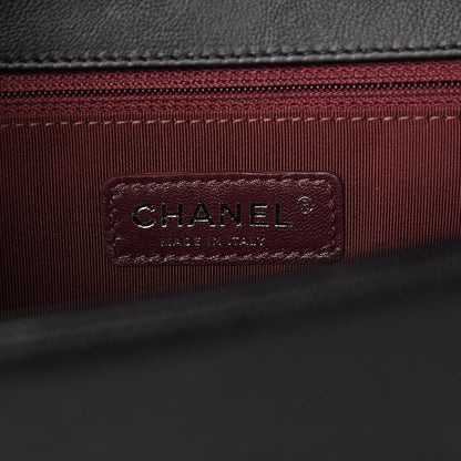 Chanel Calfskin Quilted Double Stitch New Medium Boy Flap Black 6 of 13