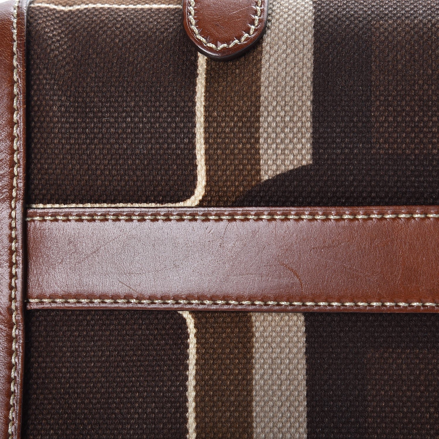 Prada Canvas Calfskin Small Buckle Bag Brown 9 of 11