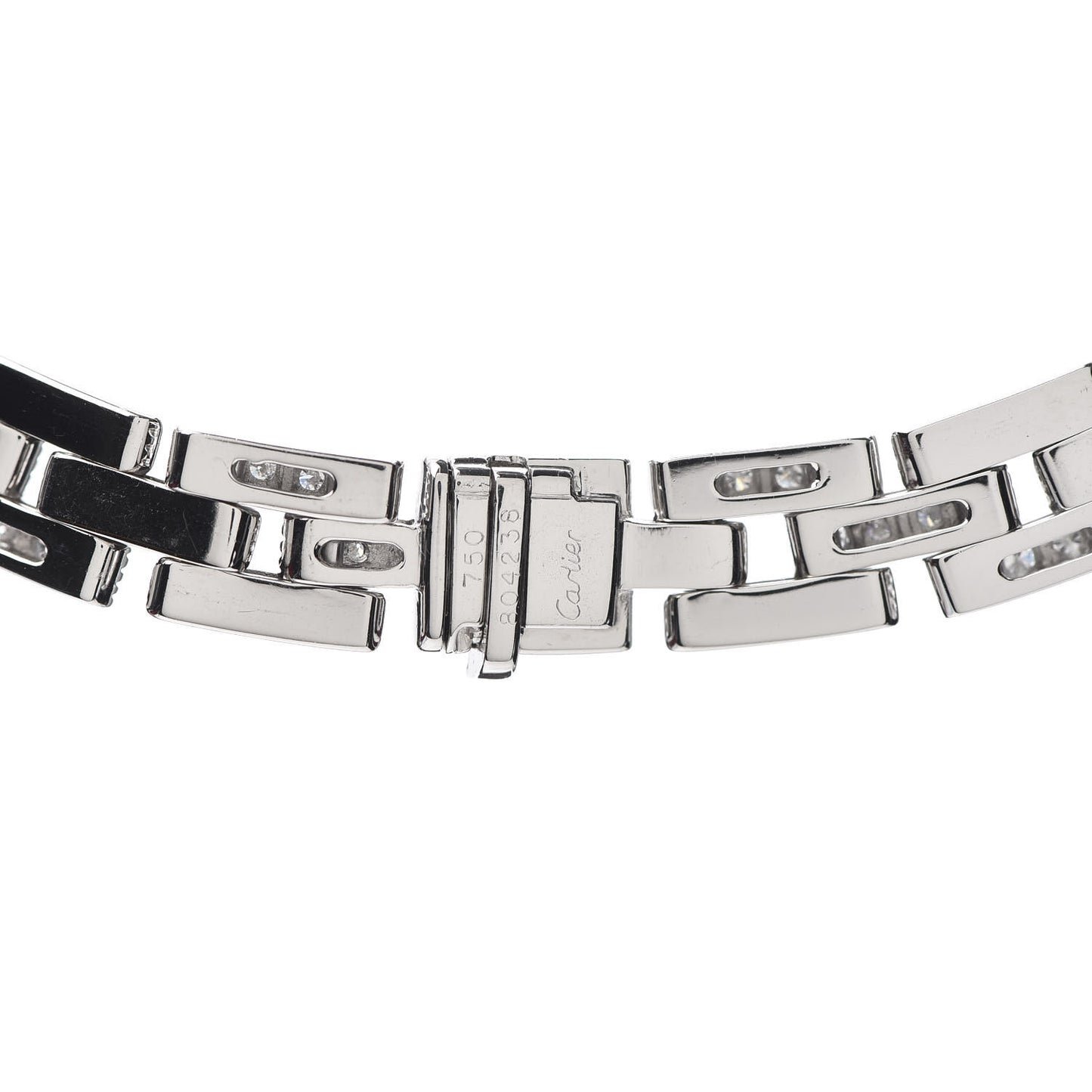 18K White Gold Diamond Maillon Panthere Paved Necklace