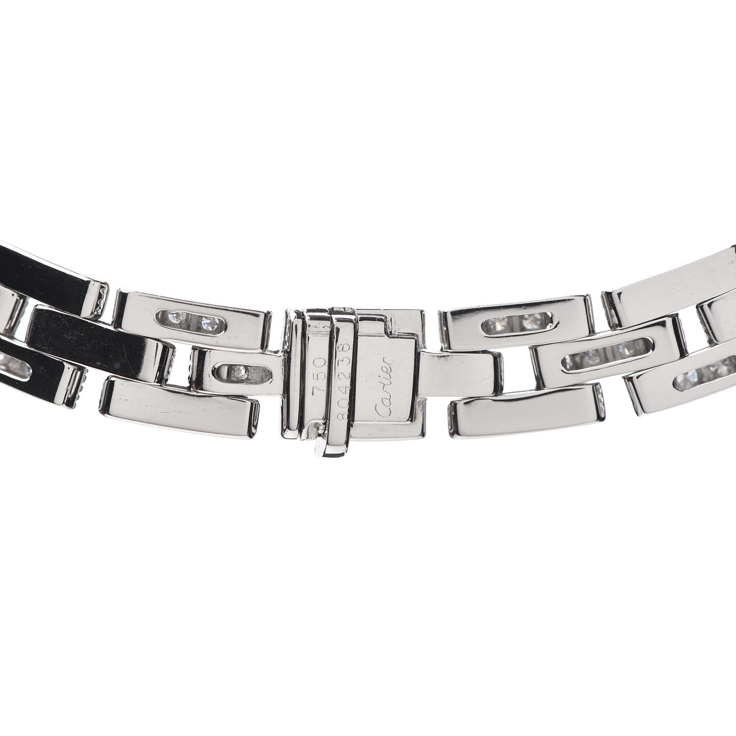 Cartier 18K White Gold Diamond Maillon Panthere Paved Necklace 4 of 5