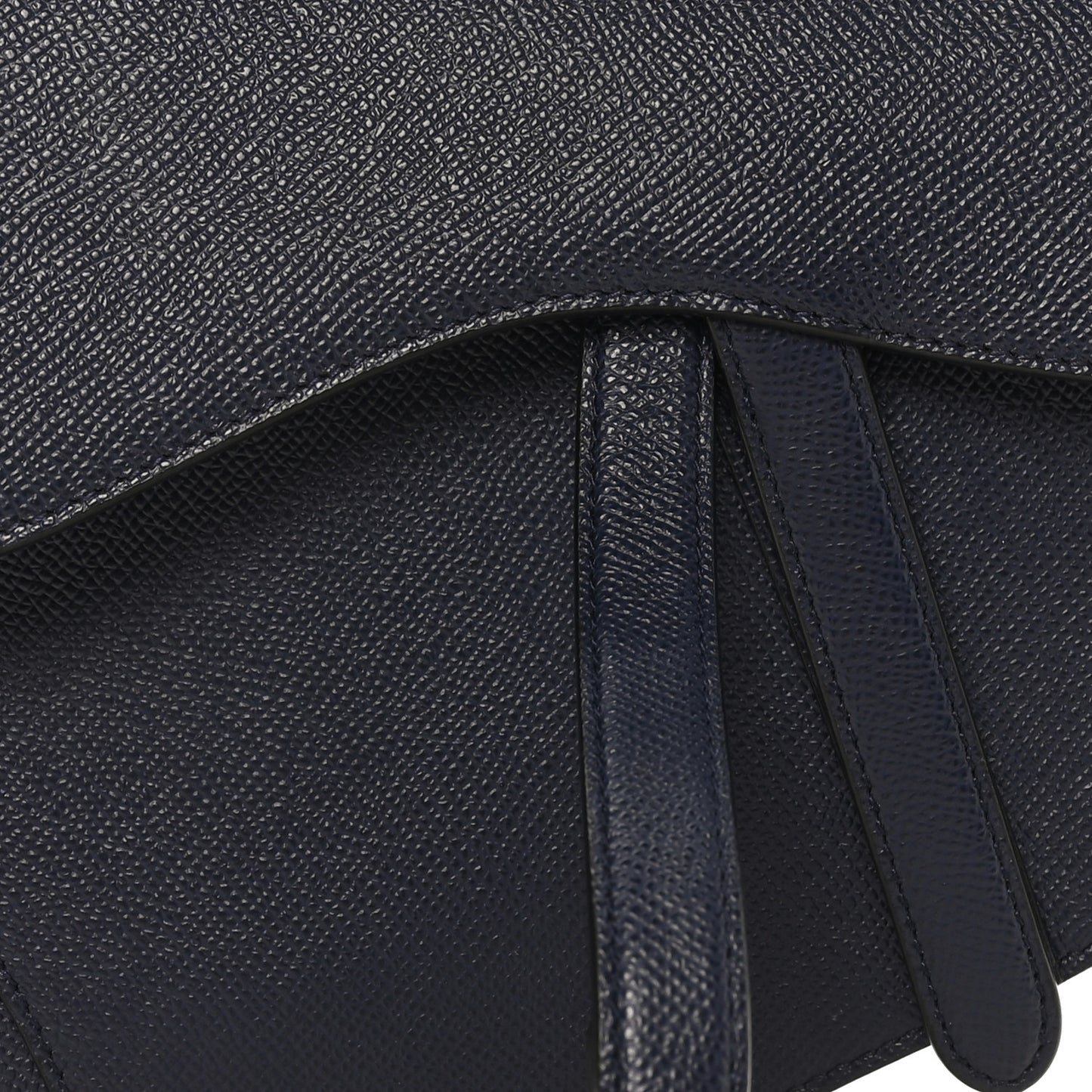 Grained Calfskin Saddle Bag Navy