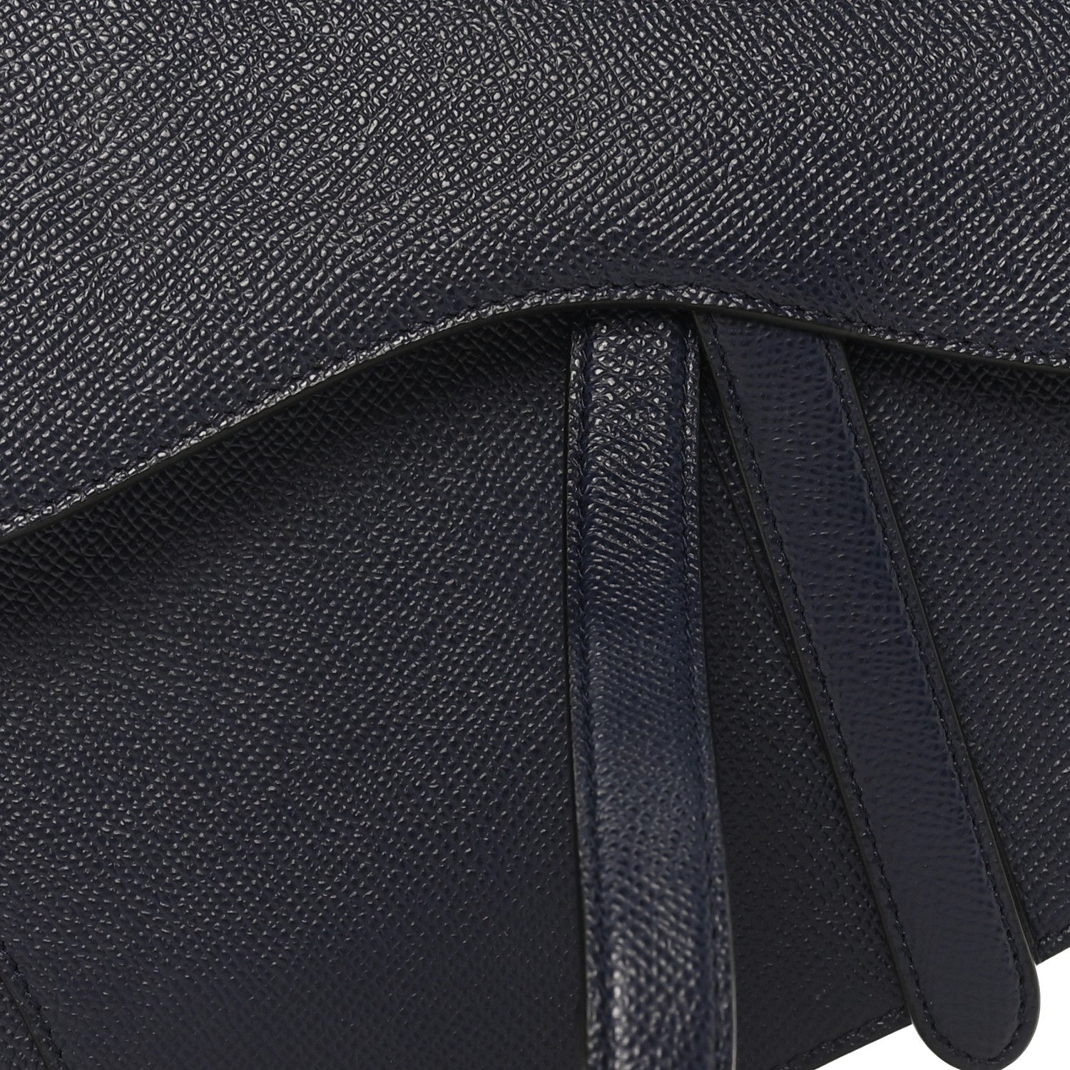Christian Dior Grained Calfskin Saddle Bag Navy 8 of 10