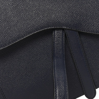 Christian Dior Grained Calfskin Saddle Bag Navy 8 of 10