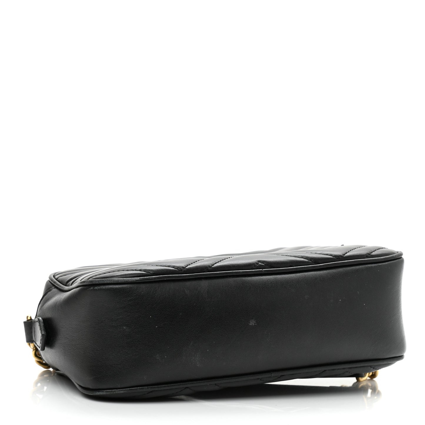 Calfskin Matelasse Small GG Marmont Chain Shoulder Bag Black