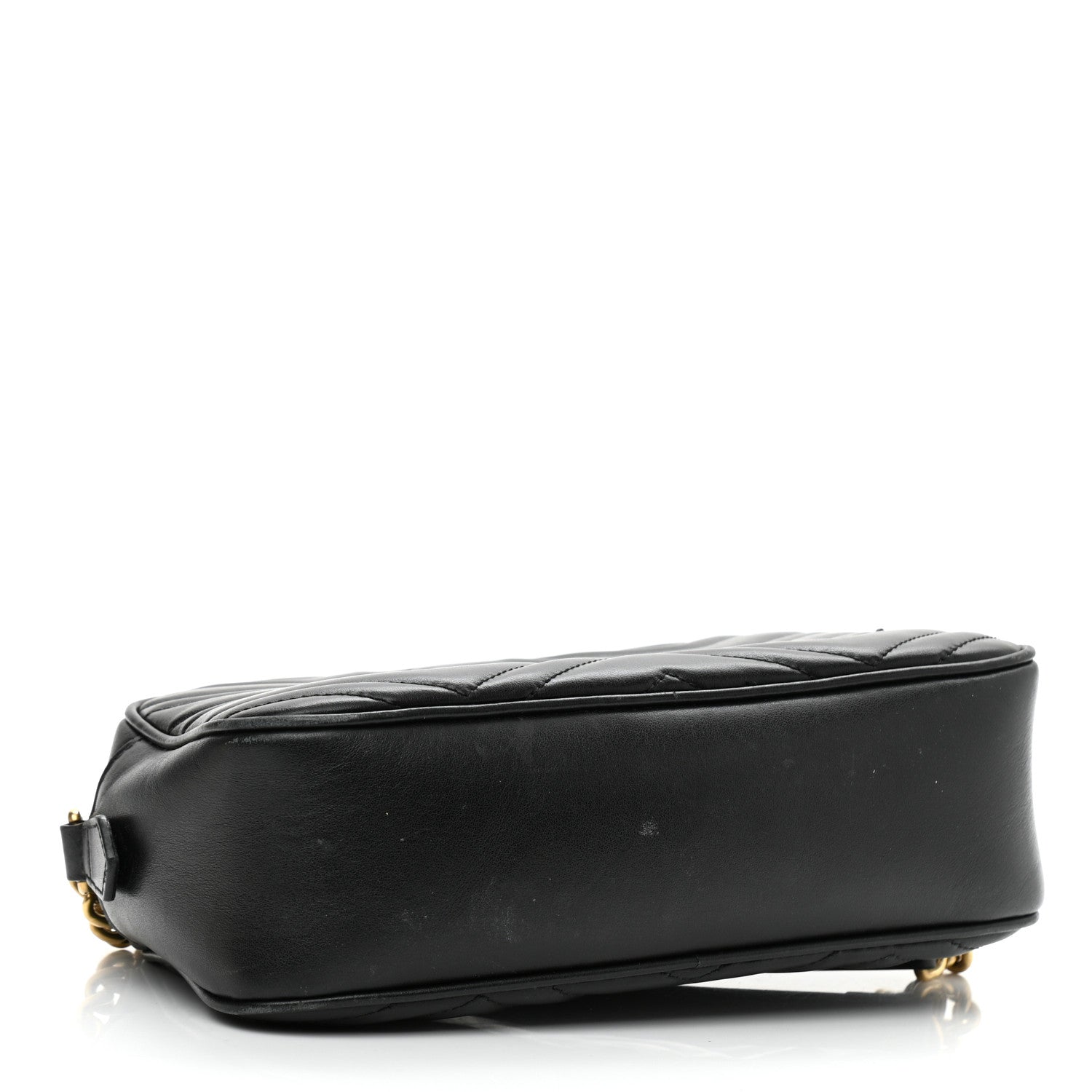 Gucci Calfskin Matelasse Small GG Marmont Chain Shoulder Bag Black 4 of 13