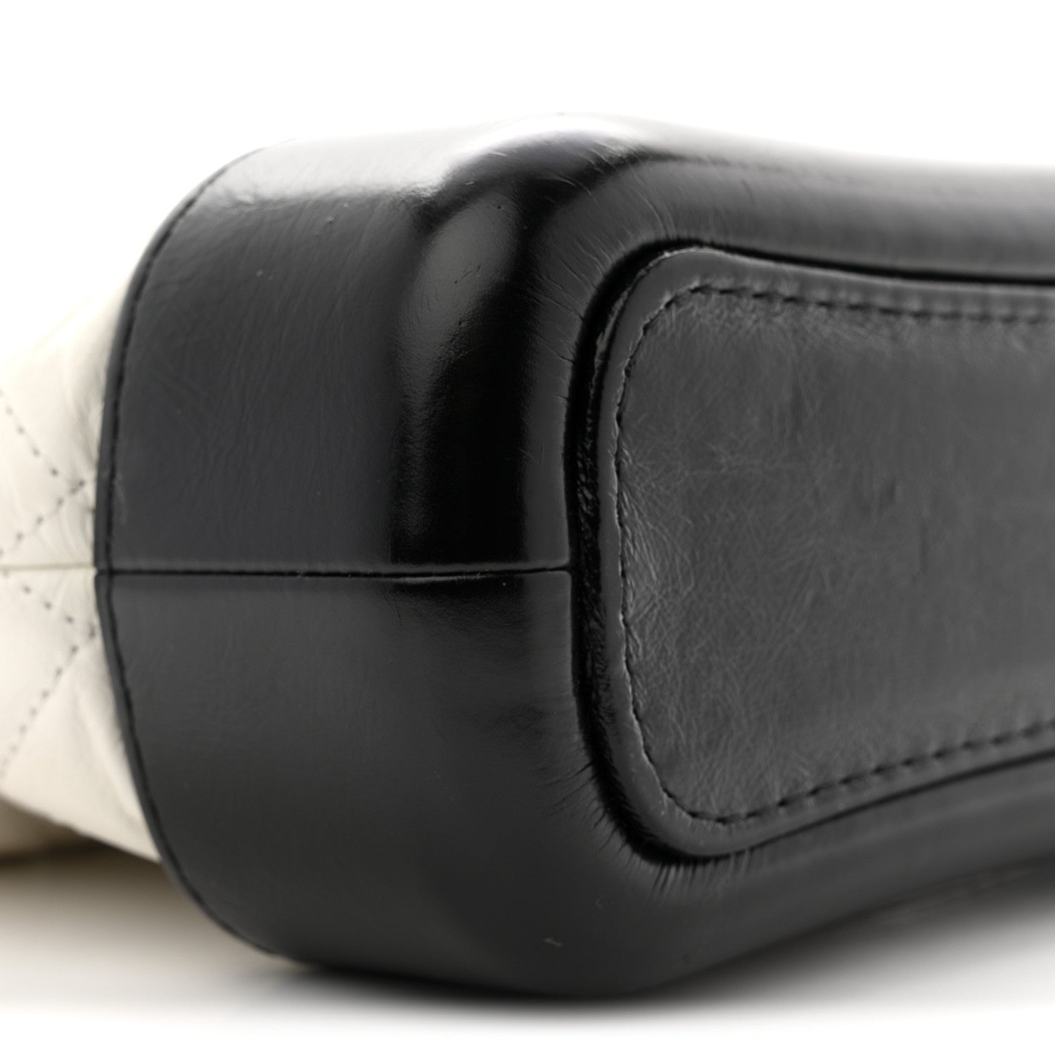 Chanel Aged Calfskin Quilted Small Gabrielle Hobo Black White 9 of 12