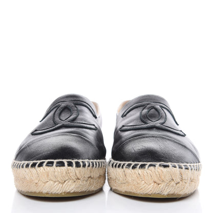 Chanel Lambskin CC Espadrilles 38 Black 2 of 12