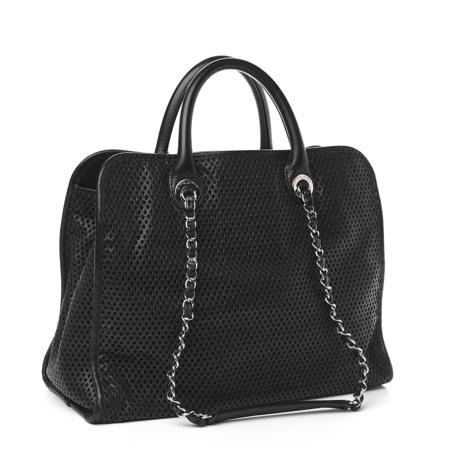 Chanel Calfskin Perforated Up In The Air Tote Black 2 of 10