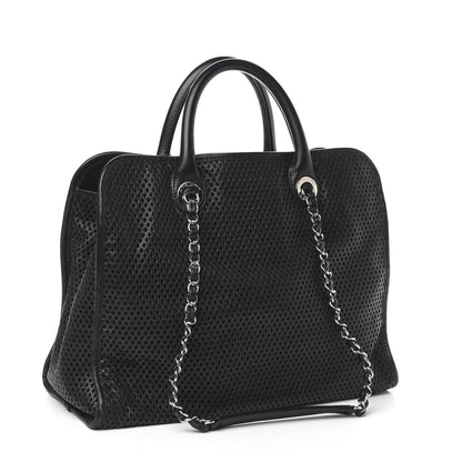 Chanel Calfskin Perforated Up In The Air Tote Black 2 of 10