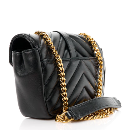 Saint Laurent Sheepskin Matelasse Chevron Monogram Classic Baby Chain Bag Black 3 of 11