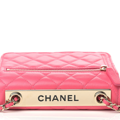 Chanel Lambskin Quilted Mini Trendy CC Wallet On Chain WOC Pink 9 of 9