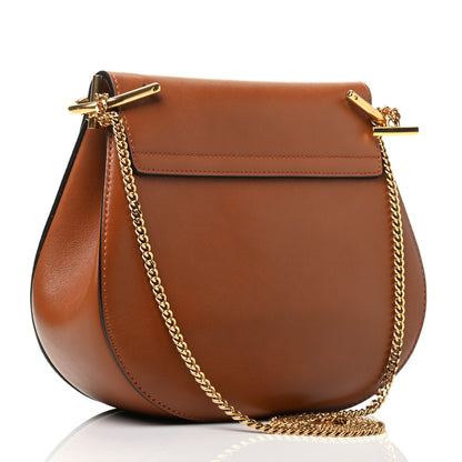 Chloe Suede Smooth Calfskin Studded Drew Shoulder Bag Caramel 2 of 3