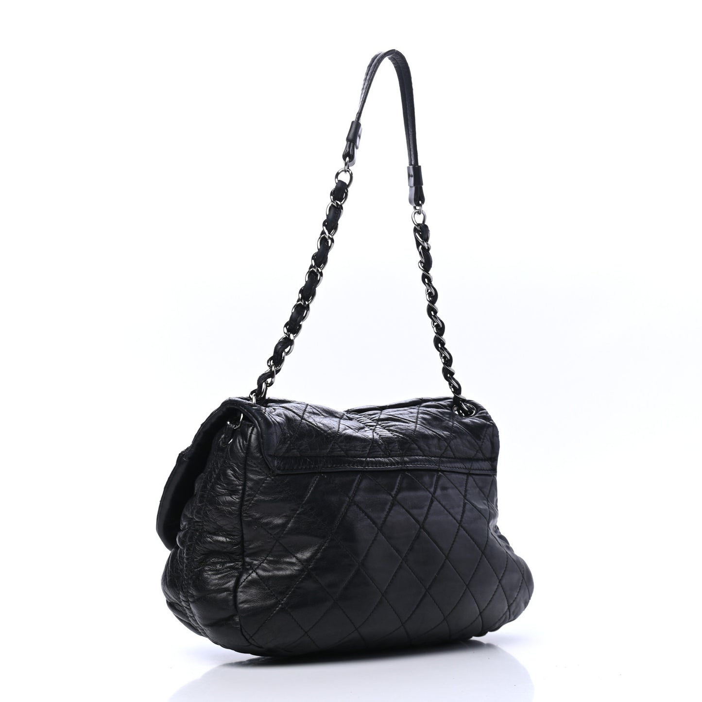 Lambskin Quilted Small Sharpei Flap Black