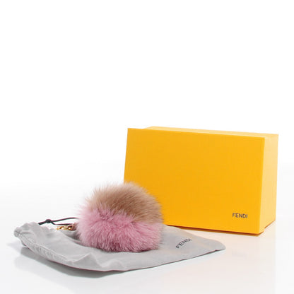 Fendi Fox Fur Pom Pom Bag Charm Beige Light Pink 7 of 7