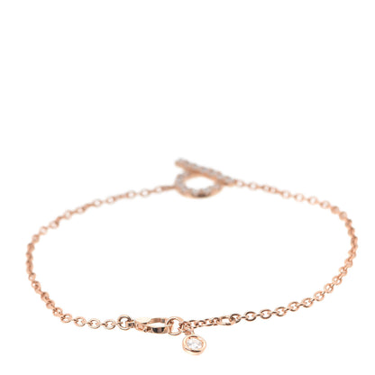 Hermes 18K Rose Gold Diamond Finesse Bracelet LG 3 of 5