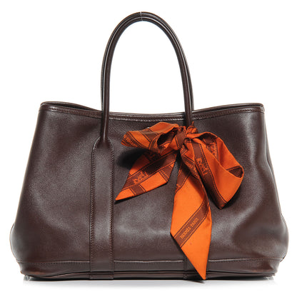 Hermes Swift Leather Bolduc Twilly Garden Party TPM Tote Chocolate 1 of 7
