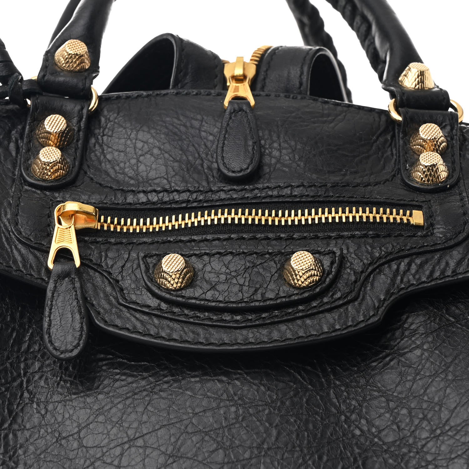Balenciaga Agneau Giant 12 Gold Hardware Zip Traveler Backpack Black 9 of 11