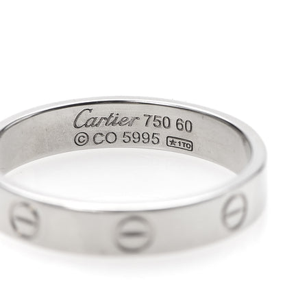 Cartier 18K White Gold 3.5mm LOVE Wedding Band Ring 60 9 4 of 4