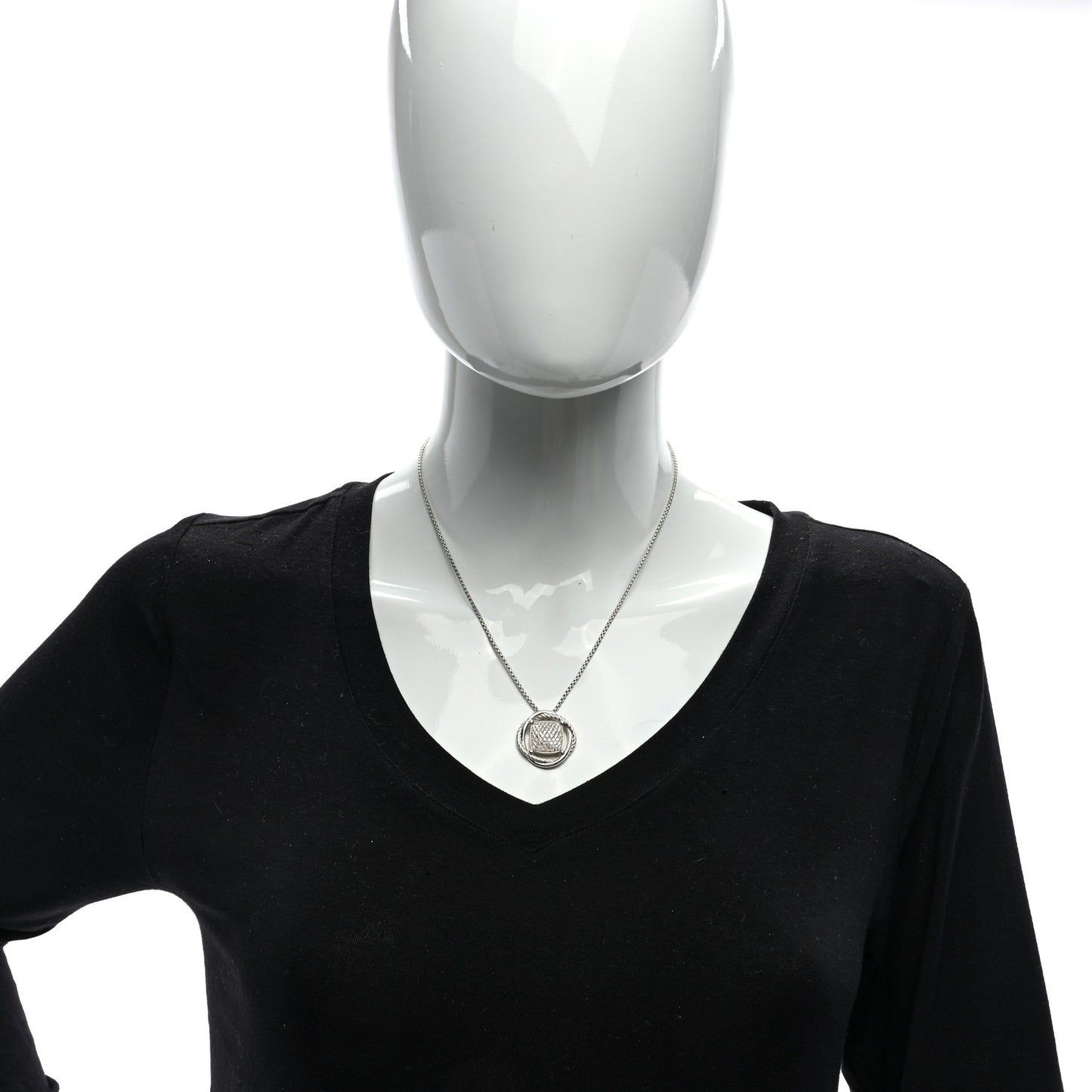 Sterling Silver Diamond 25mm Infinity Pendant Necklace
