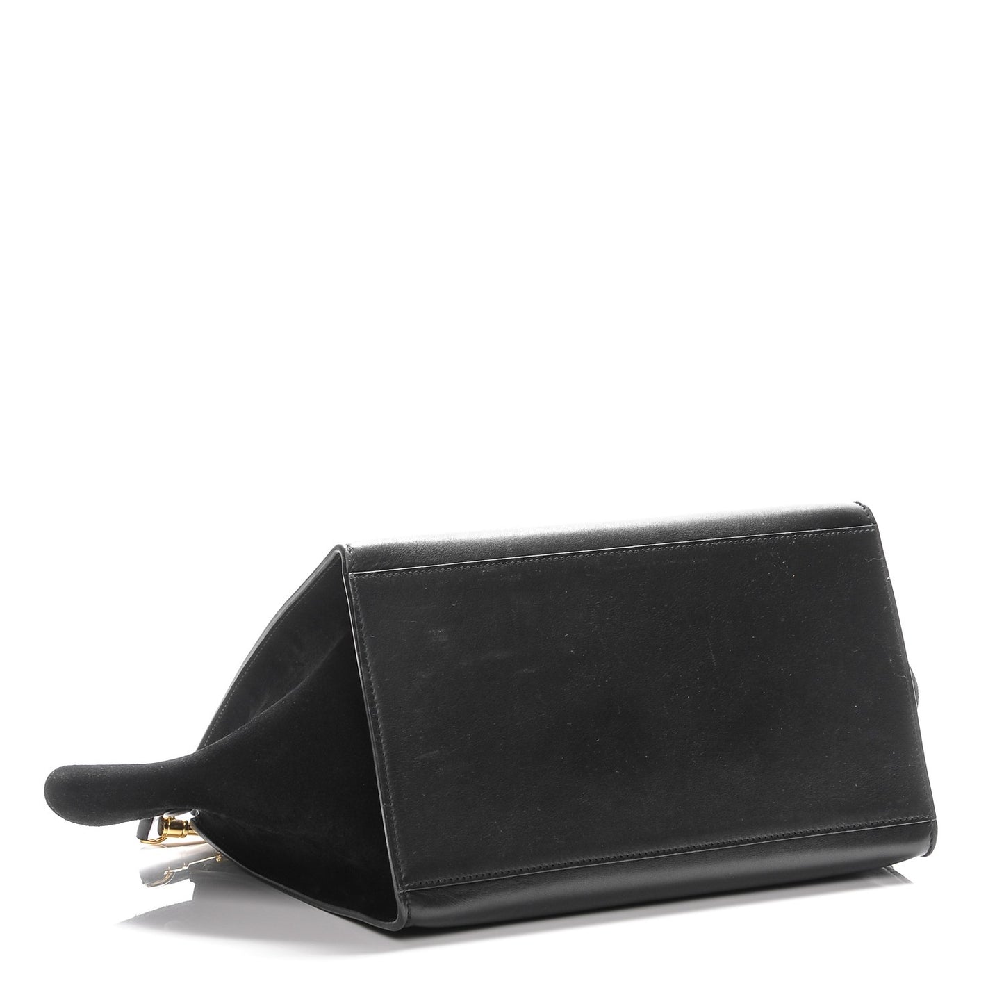 Crocodile Embossed Calfskin Medium Trapeze Black