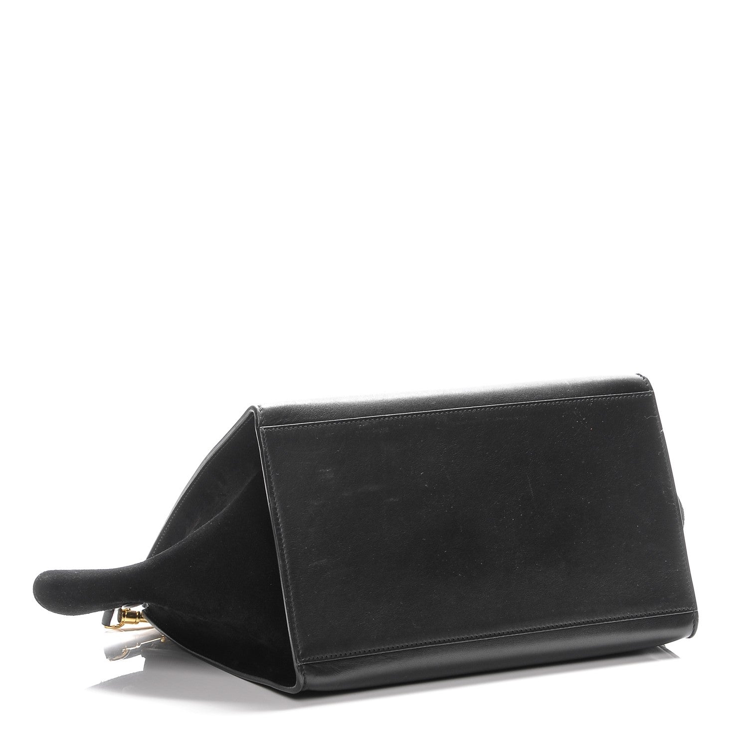 Celine Crocodile Embossed Calfskin Medium Trapeze Black 4 of 9