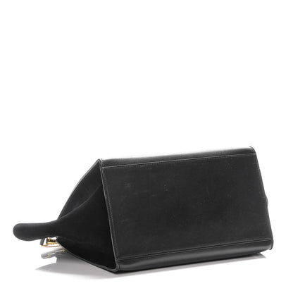 Celine Crocodile Embossed Calfskin Medium Trapeze Black 4 of 9