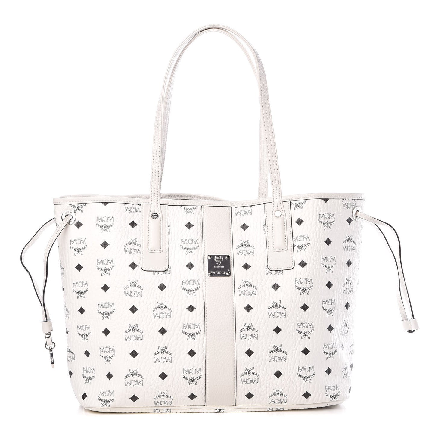 Visetos Medium Liz Reversible Shopper Tote White