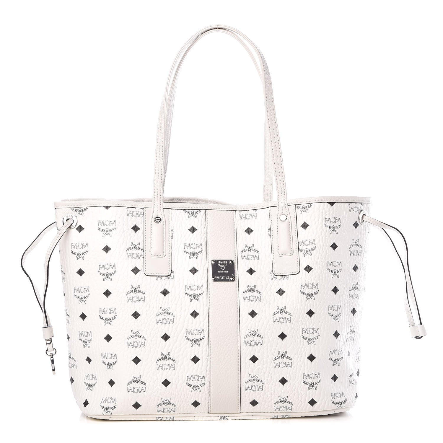 MCM Visetos Medium Liz Reversible Shopper Tote White 3 of 15