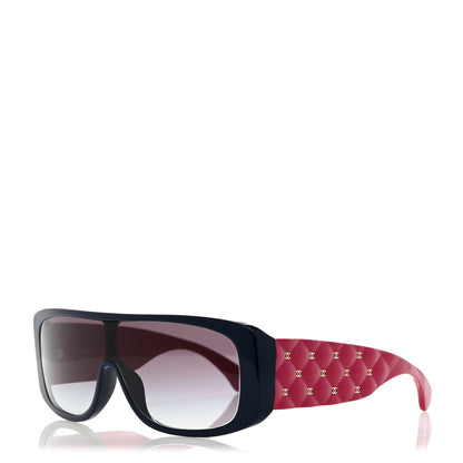 Chanel Acetate Shield Sunglasses 71466-A Blue Pink 1 of 8