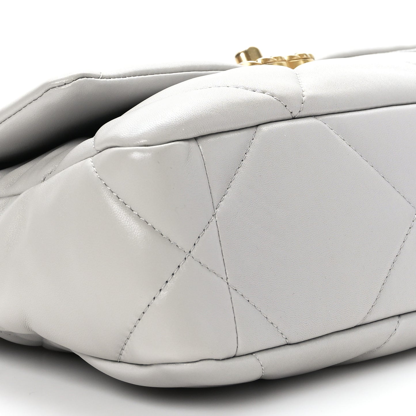 Goatskin Quilted Medium Chanel 19 Flap Grey
