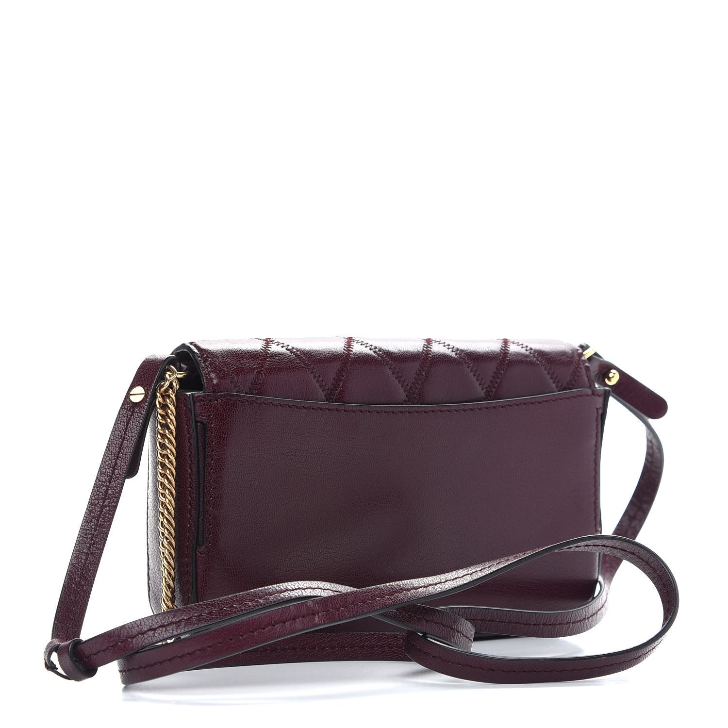 Givenchy Goatskin Quilted GV3 Mini Pocket Convertible Bag Aubergine 3 of 10
