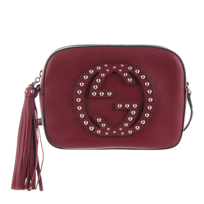Gucci Pebbled Calfskin Studded Small Soho Disco Bag Soft Burgundy 1 of 7