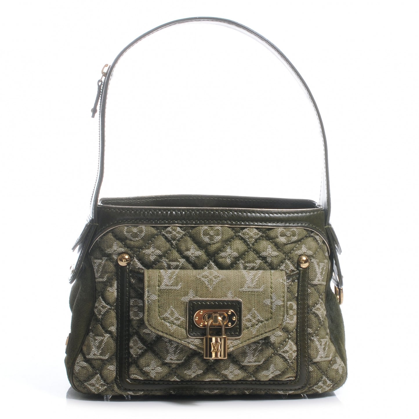 Quilted Denim and Pony Fur Gondole Lichen