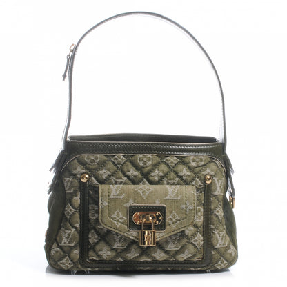 Louis Vuitton Quilted Denim and Pony Fur Gondole Lichen 1 of 7