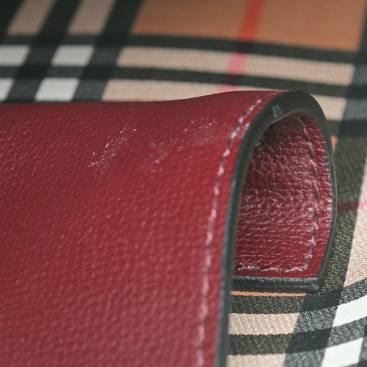 Calfskin Crest Embossed Large Tote Burgundy