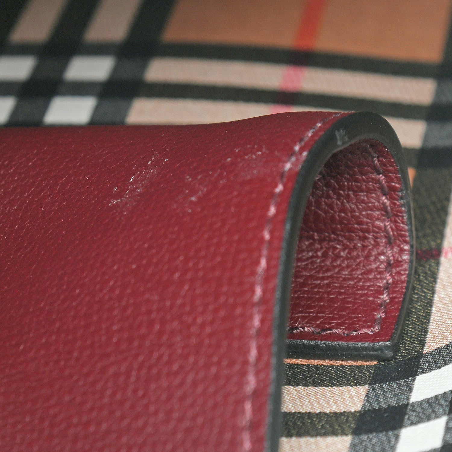 Burberry Calfskin Crest Embossed Large Tote Burgundy 8 of 8