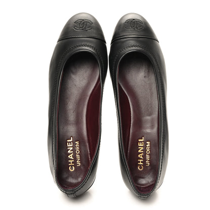 Chanel Lambskin Cap Toe CC Uniform Ballerina Flats 39 Black 2 of 10