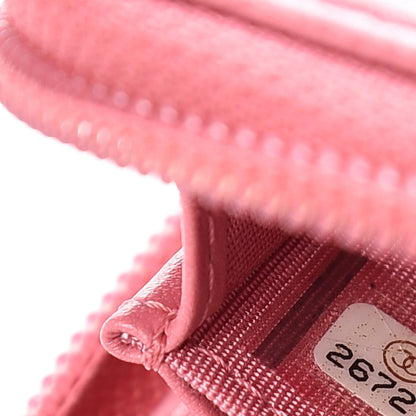 Chanel Caviar Chevron Quilted Boy Zip Around Coin Purse Wallet Dark Pink 7 of 8