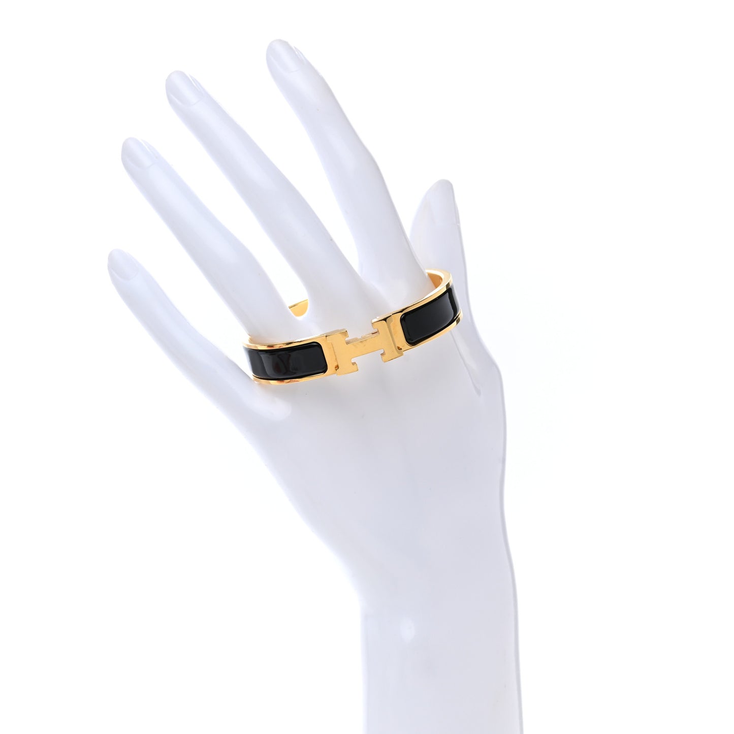 Enamel Narrow Clic Clac H Bracelet PM Black