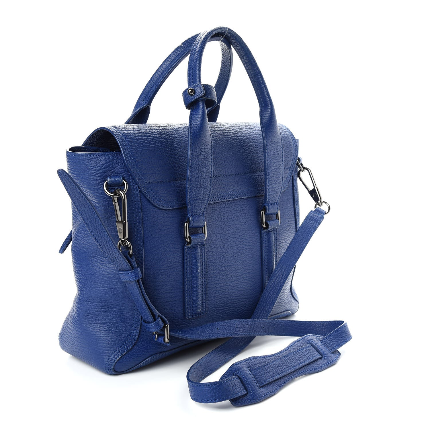 3.1 Phillip Lim Textured Calfskin Medium Pashli Satchel Cobalt 3 of 12